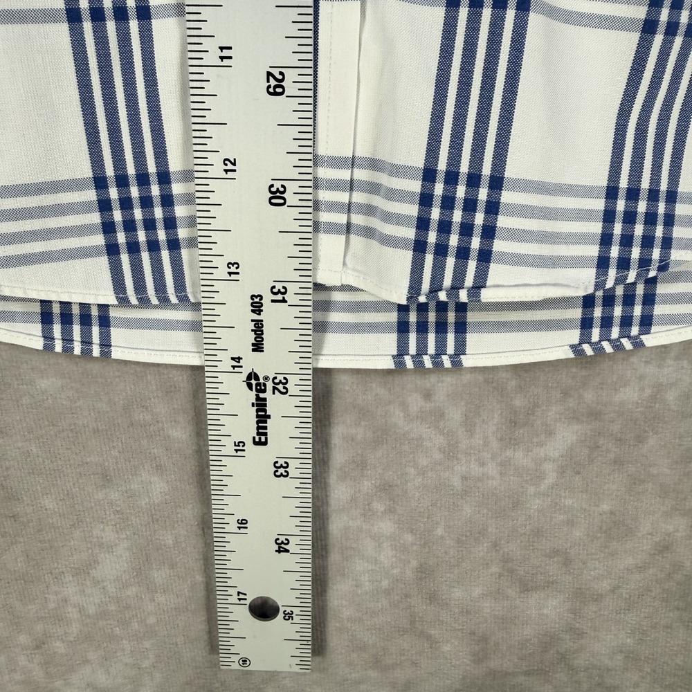 Brooks Brothers Regent Shirt Men XL Blue White Plaid Non Iron Cotton Button Down - Picture 9 of 10